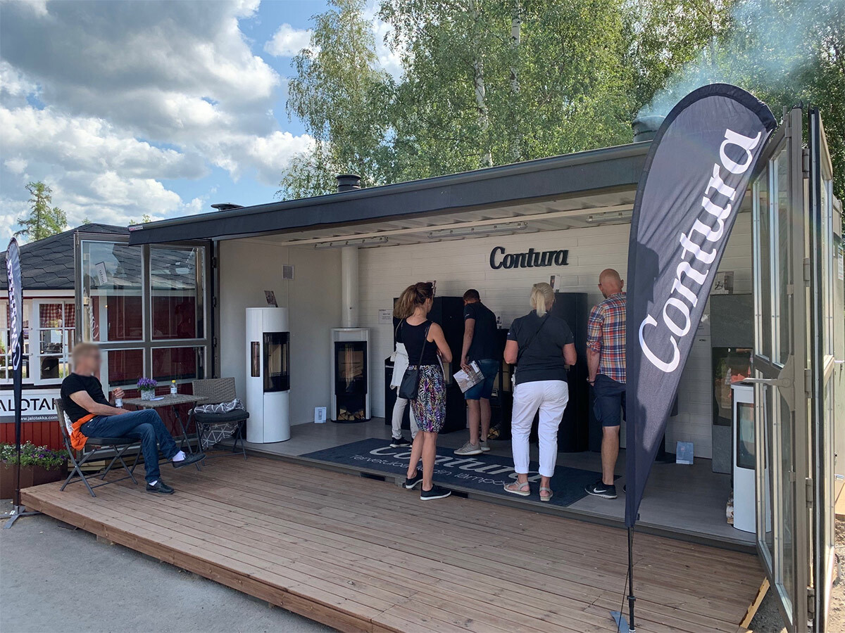 Contura Oy esittelykontti, display container