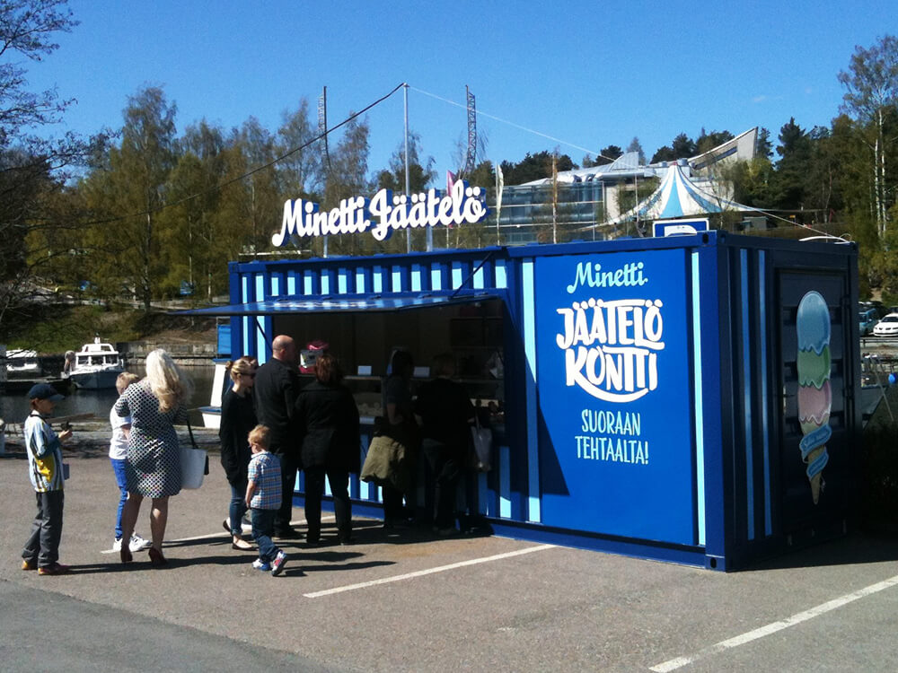 Minetti 8′ – 40′ Myymäläkontti Shop Container